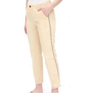 Gap girlfriend chino pants side stripe raw hem size 2